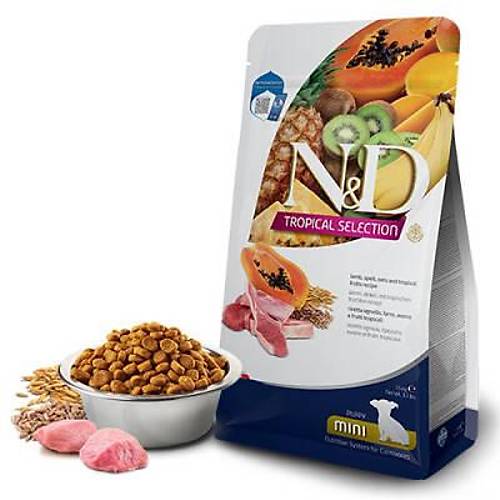 N&D Tropical Selection Kuzu Etli ve Tropikal Meyveli Mini Irk Yavru K�pek Mamas� 1,5 Kg