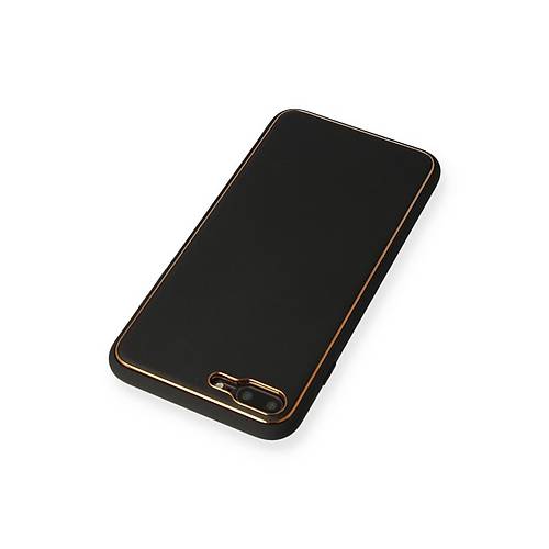 iPhone 7 Plus K�l�f Coco Deri Silikon Kapak - Siyah