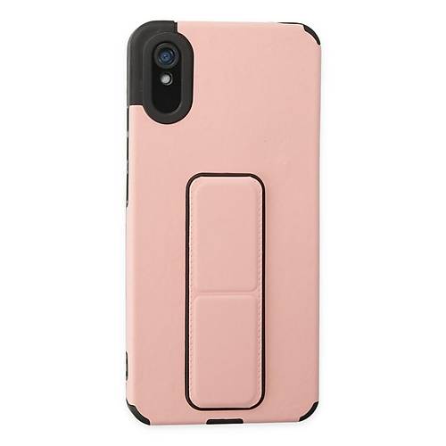 Redmi 9A K�l�f Mega Standl� Silikon - Pudra