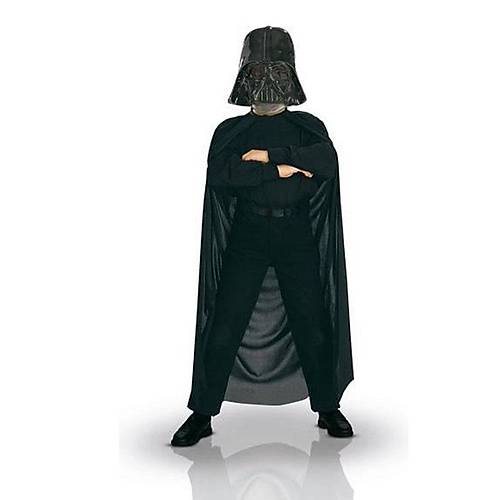 �ocuk Boy Y�ld�z Sava�lar� Star Wars Darth Vader Maskesi ve 90 cm Pelerin Seti Siyah