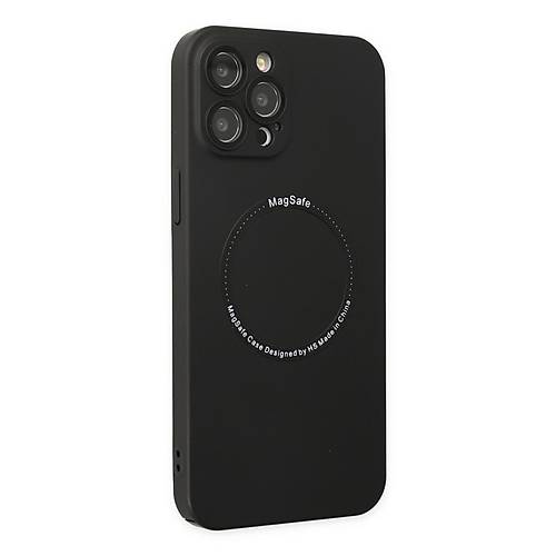 iPhone 12 Pro K�l�f Jack Magneticsafe Lens Silikon - Siyah