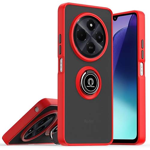 Realme C75 4G K�l�f Montreal Y�z�kl� Silikon Kapak - K�rm�z�