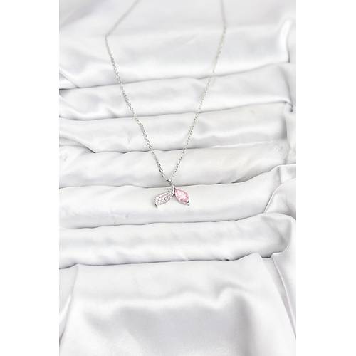 316L �elik Zincir G�m�� Renk Bal�k Kuyru�u Model Zirkon Ta�l� Kad�n Kolye