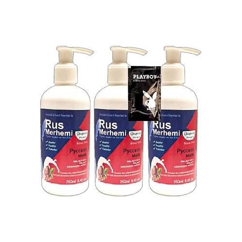 Playboy 3 Tane 250 ml Ceviz S�tl� & Cevizli Rus Merhemi T�y D�k�c� Krem + 1 Arma�an Jel