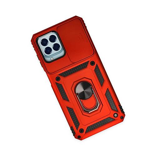 Galaxy M33 K�l�f Pars Lens Y�z�kl� Silikon - K�rm�z�