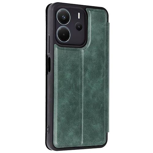 Redmi Note 14 4G K�l�f Flip Cover - Koyu Ye�il