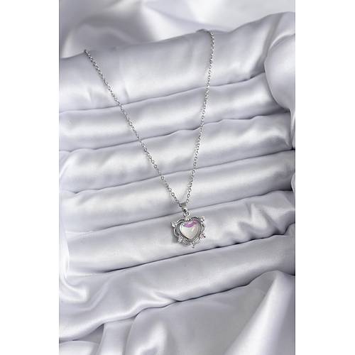 316L �elik Zincir G�m�� Renk Kalp Model Kad�n Kolye
