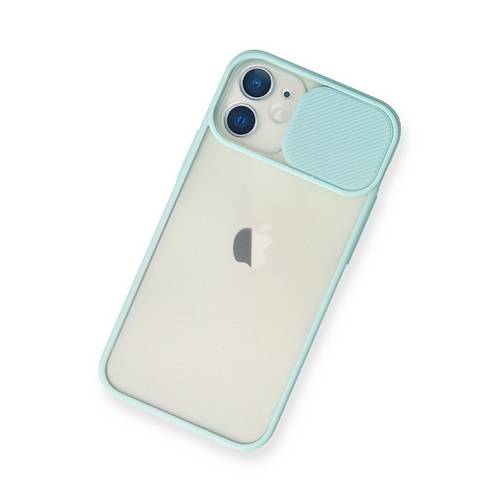 iPhone 11 K�l�f Palm Buzlu Kamera S�rg�l� Silikon - Turkuaz