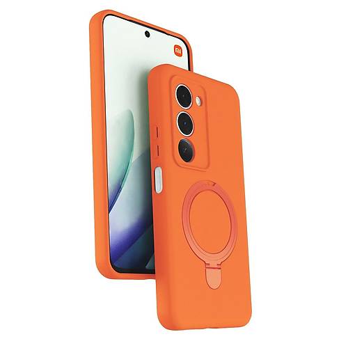 Redmi 15 4G Regal Magsafe Standl� Kapak - Turuncu