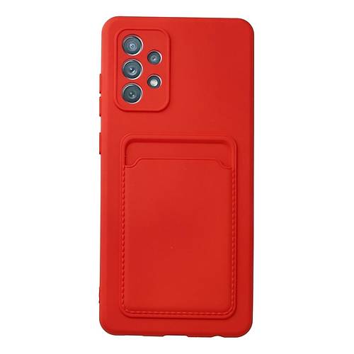 Galaxy A32 K�l�f Kelvin Kartvizitli Silikon - K�rm�z�