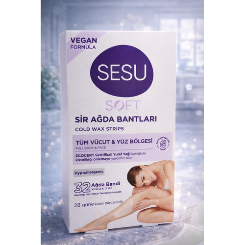 Sesu Soft Sir A�da Bantlar� 32 Adet Vegan Formula T�m V�cut ve Y�z ��in So�uk A�da Band�