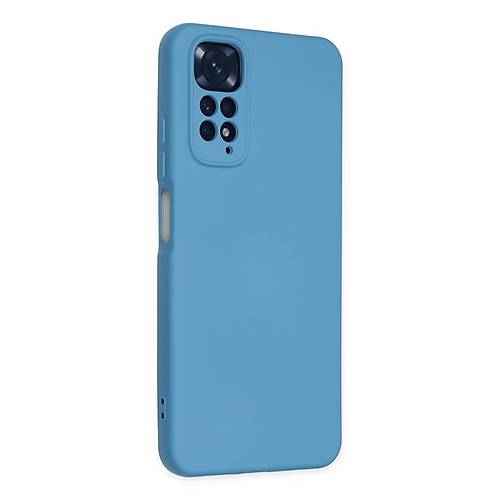 Redmi Note 11 K�l�f Nano i�i Kadife Silikon - Mavi