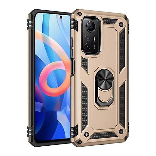Redmi Note 12S K�l�f Sofya Y�z�kl� Silikon Kapak - Gold