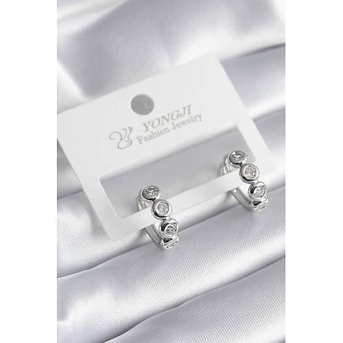 Pirin� G�m�� Renk Zirkon Ta�l� Kad�n K�pe