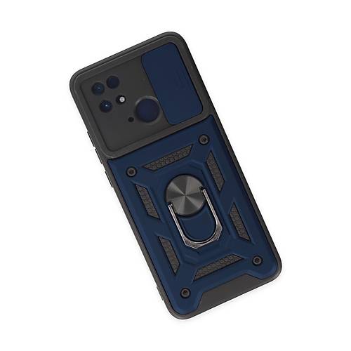 Redmi 10C K�l�f Pars Lens Y�z�kl� Silikon - Lacivert