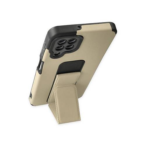 Galaxy A22 K�l�f Mega Standl� Silikon - Gold