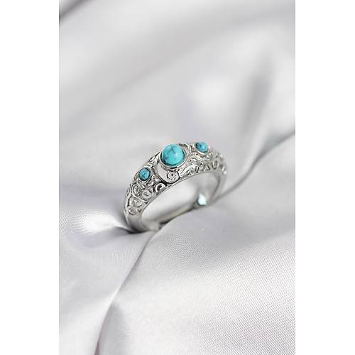 Vintage Model Mavi Ta�l� G�m�� Renk Kad�n Y�z�k