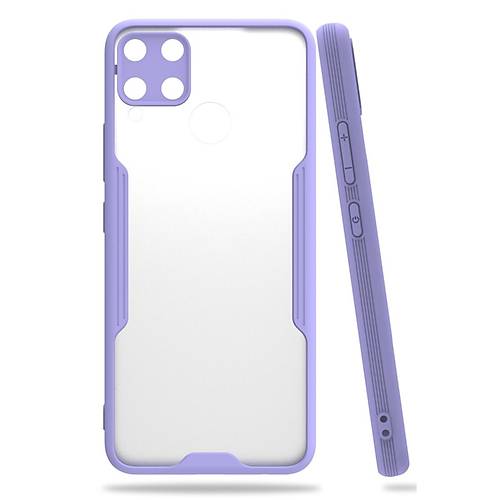Realme C15 K�l�f Platin Silikon - Lila