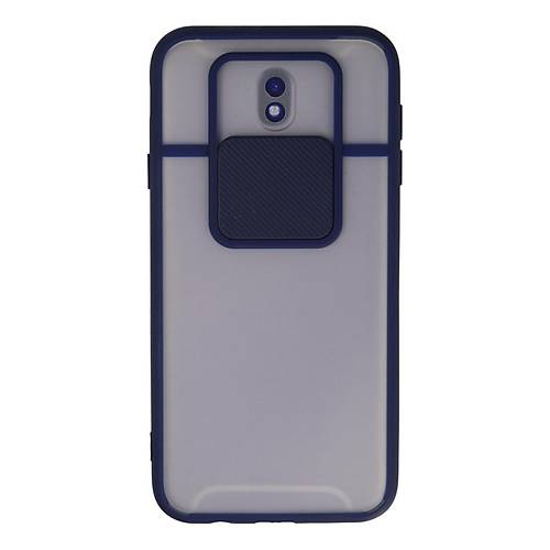 Galaxy J7 Pro / J730 K�l�f Palm Buzlu Kamera S�rg�l� Silikon - Lacivert
