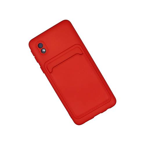 Galaxy A01 Core K�l�f Kelvin Kartvizitli Silikon - K�rm�z�