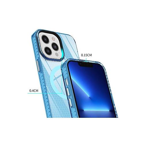 iPhone 12 Pro Max K�l�f Beta Magneticsafe Silikon - Mavi