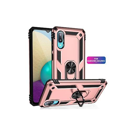 Galaxy A02 K�l�f Sofya Y�z�kl� Silikon Kapak - Rose