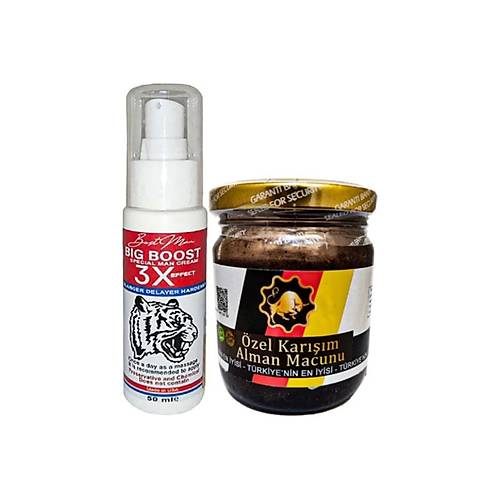 Bigboost 50 ml Erkekler ��in 3xeffect Krem + Yan�nda 1 Kavanoz 240GR German Macun Tak�m