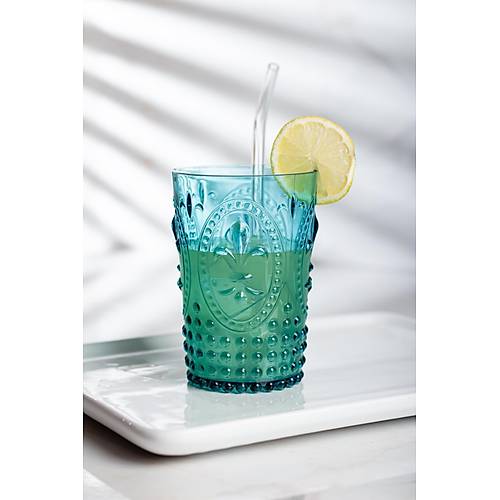 Akrilik Aquamarin 6'l� K�sa Bardak & Su Me�rubat Kahve Yan� Barda�� 400 ml ( Cam De�ildir )