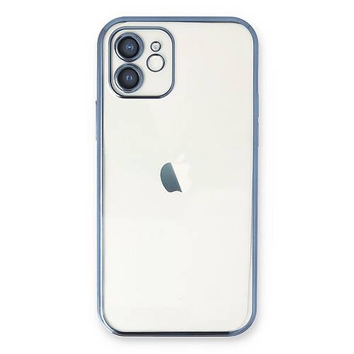 iPhone 12 K�l�f Razer Lensli Silikon - A��k Mavi