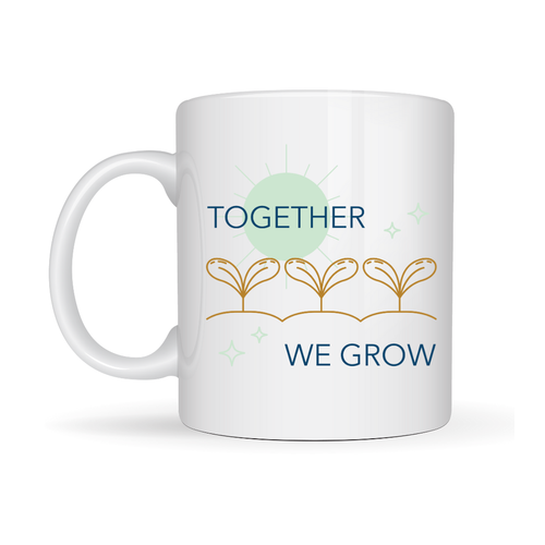 Together We Grow Tasar�ml� Porselen Kupa Model 38 � Sevgi Temal� �zel Hediye Kupas�