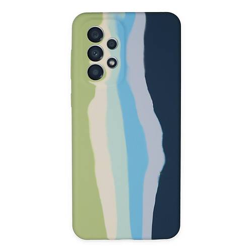 Galaxy A53 5G K�l�f Ebruli Lansman Silikon - Ye�il-Koyu Ye�il