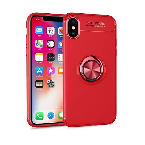 iPhone XS K�l�f Range Y�z�kl� Silikon - K�rm�z�