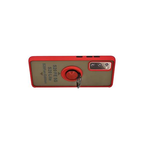 Galaxy S20 FE K�l�f Montreal Y�z�kl� Silikon Kapak - K�rm�z�