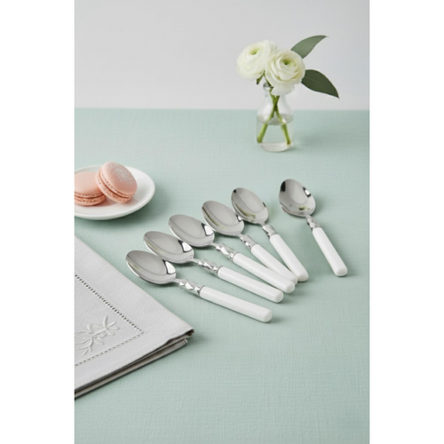 6�l� Paslanmaz �elik Soft Beyaz Yemek Ka���� Seti
