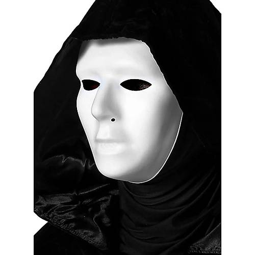 Siyah Kap��onlu 120 cm Pelerin ve Beyaz Boyanabilir Tam Y�z Maske