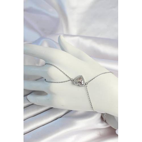 316L �elik Zincirli G�m�� Renk Kalp Fig�rl� Zirkon Ta�l� �ahmeran