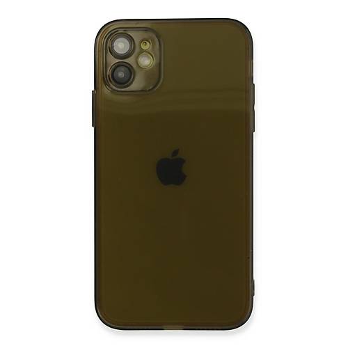 iPhone 12 K�l�f Fly Lens Silikon - Siyah