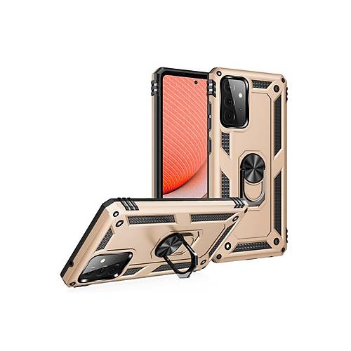 Galaxy A72 K�l�f Sofya Y�z�kl� Silikon Kapak - Gold
