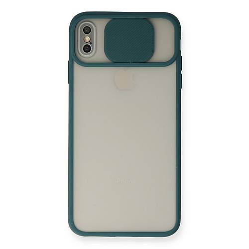 iPhone X K�l�f Palm Buzlu Kamera S�rg�l� Silikon - Ye�il