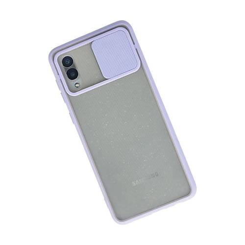 Galaxy A02 K�l�f Palm Buzlu Kamera S�rg�l� Silikon - Lila