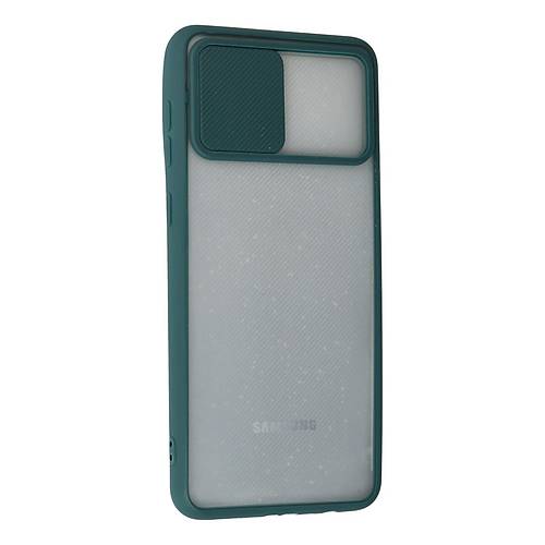 Galaxy A02 K�l�f Palm Buzlu Kamera S�rg�l� Silikon - Ye�il
