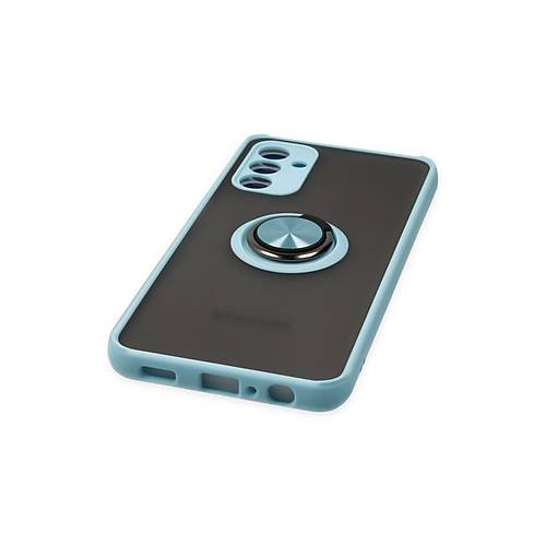 Galaxy A04S K�l�f Montreal Y�z�kl� Silikon Kapak - Buz Mavi