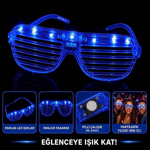 LED I��kl� Panjur Parti G�zl��� Mavi Renk Shutter G�zl�k