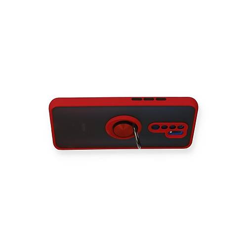 Redmi 9 K�l�f Montreal Y�z�kl� Silikon Kapak - K�rm�z�