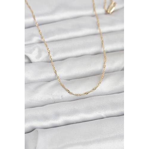 CM 14K Gold Renk Burgu Model 60 cm Kad�n Kolye