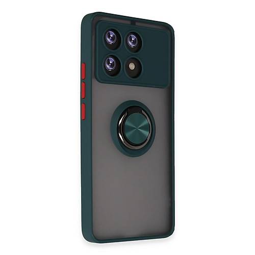 Poco X6 Pro K�l�f Montreal Y�z�kl� Silikon Kapak - Ye�il