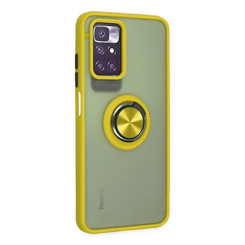 Redmi 10 2022 K�l�f Montreal Y�z�kl� Silikon Kapak - Sar�