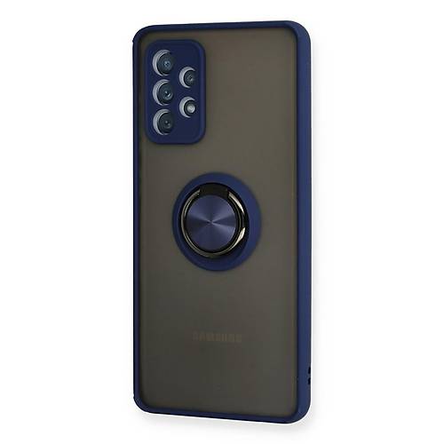 Galaxy A32 K�l�f Montreal Y�z�kl� Silikon Kapak - Lacivert