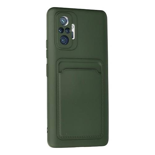 Redmi Note 10 Pro K�l�f Kelvin Kartvizitli Silikon - Koyu Ye�il