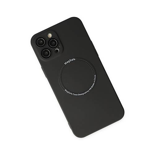 iPhone 12 Pro K�l�f Jack Magneticsafe Lens Silikon - Siyah